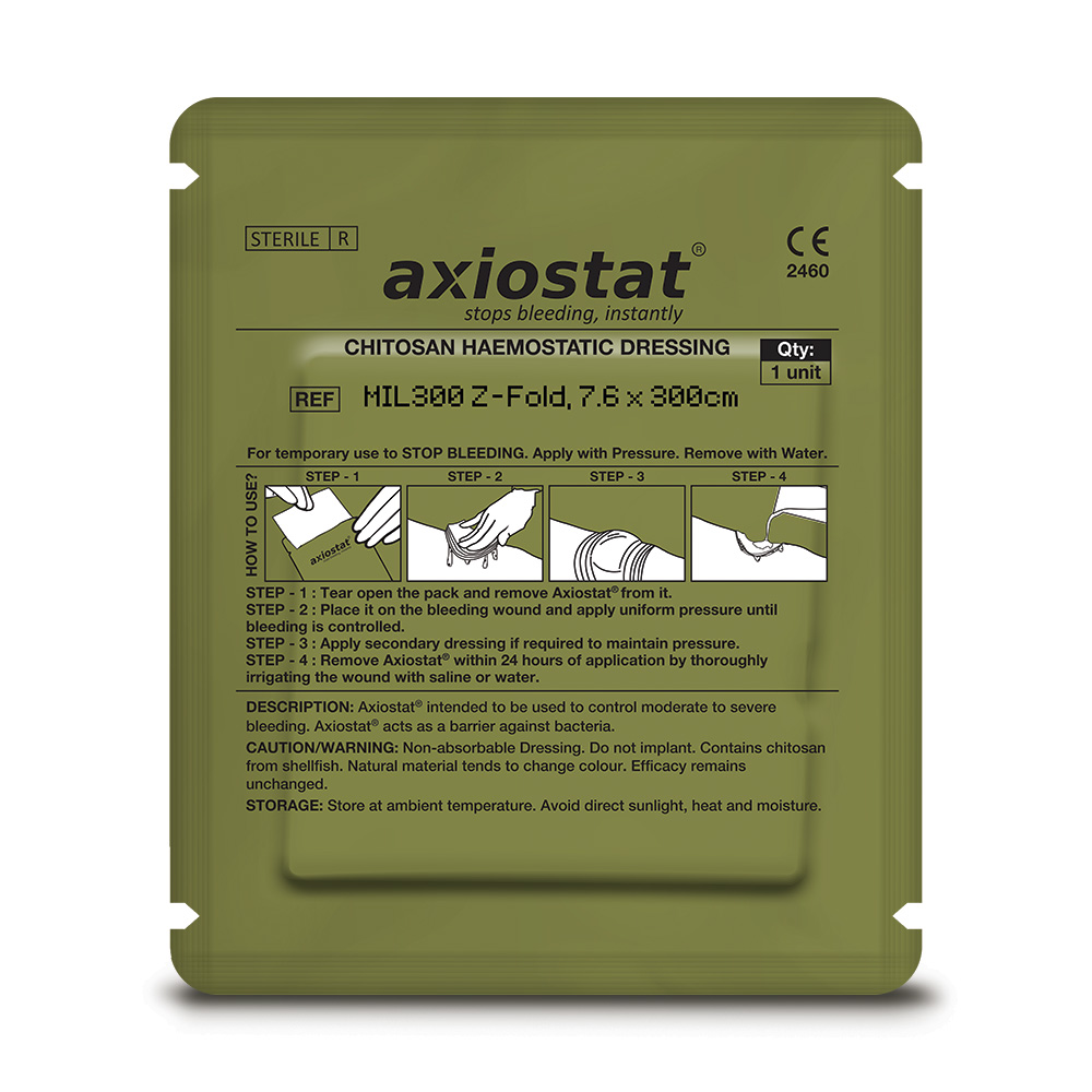 Axiostat Military 300cm Z fold Haemostatic Gauze