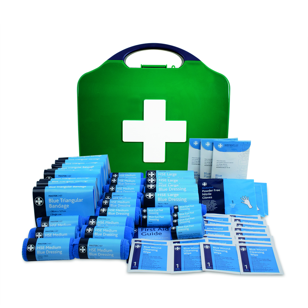 Masterchef HSE 50 Person First Aid Kit - Aura3 Box - Large - Green