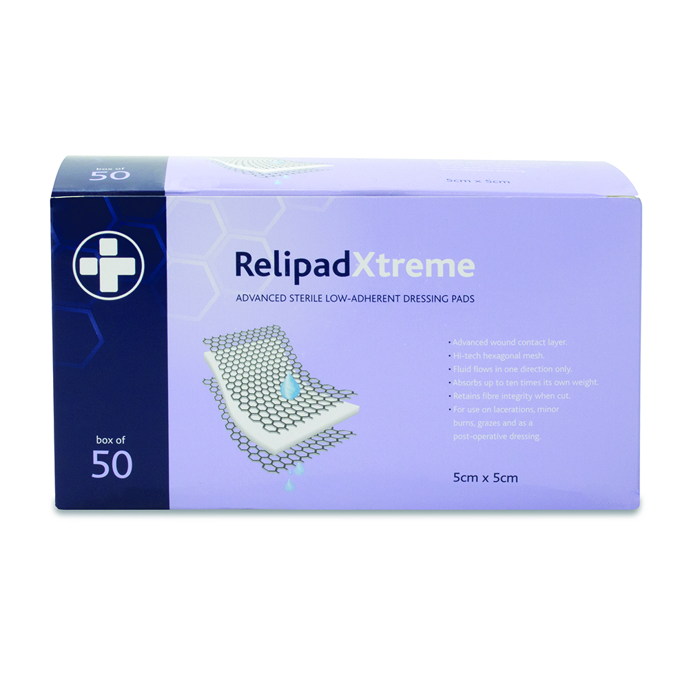 Relipad Xtreme Low Adherent Dressing Pads - 5cm x 5cm - Image 3