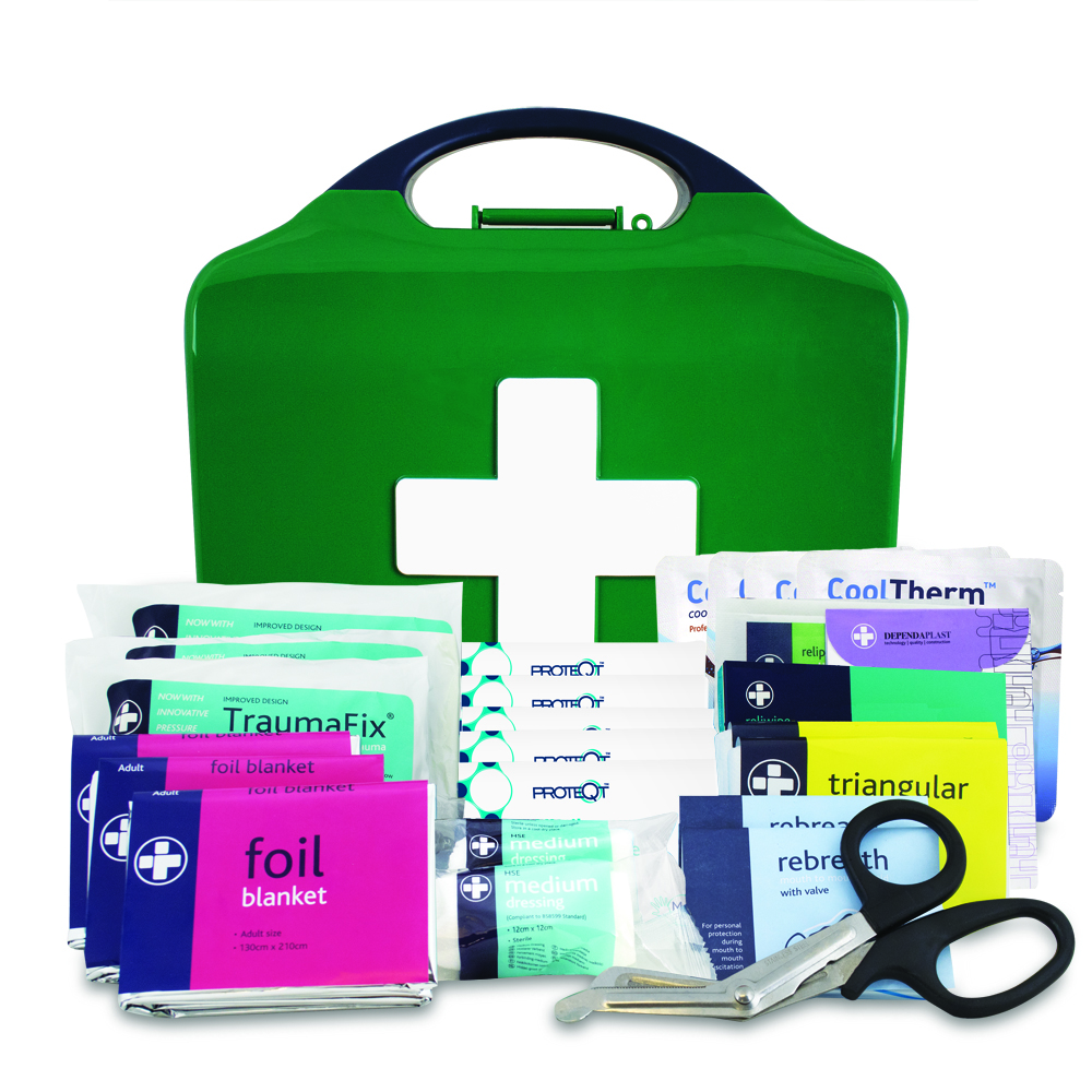 Motokit BS8599-2 First Aid Kit - Large - Aura3 Box - Medium - Green