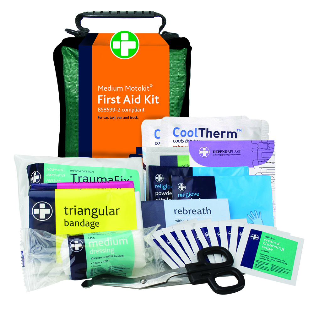 Motokit BS8599-2 First Aid Kit - Medium - Stockholm Bag - Green