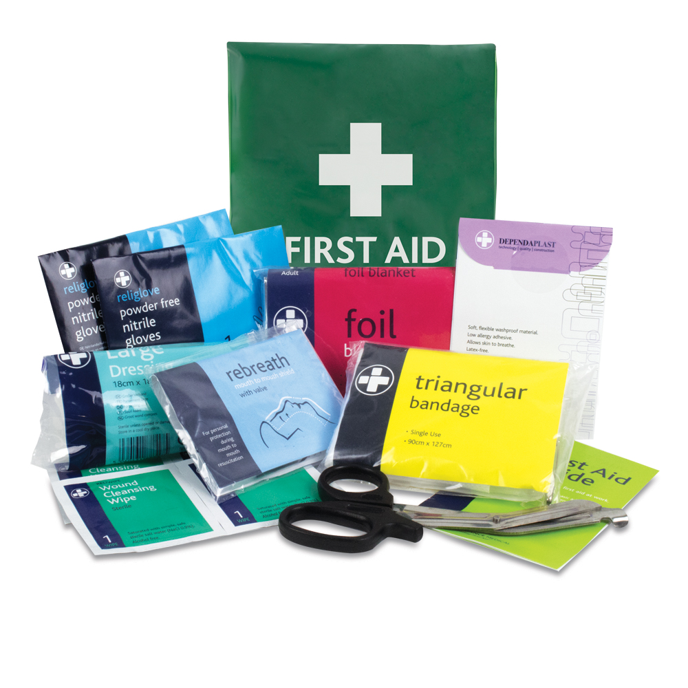 Workplace BS8599-1 First Aid Kit - Personal Issue - Vinyl Pouch - One Size - Green