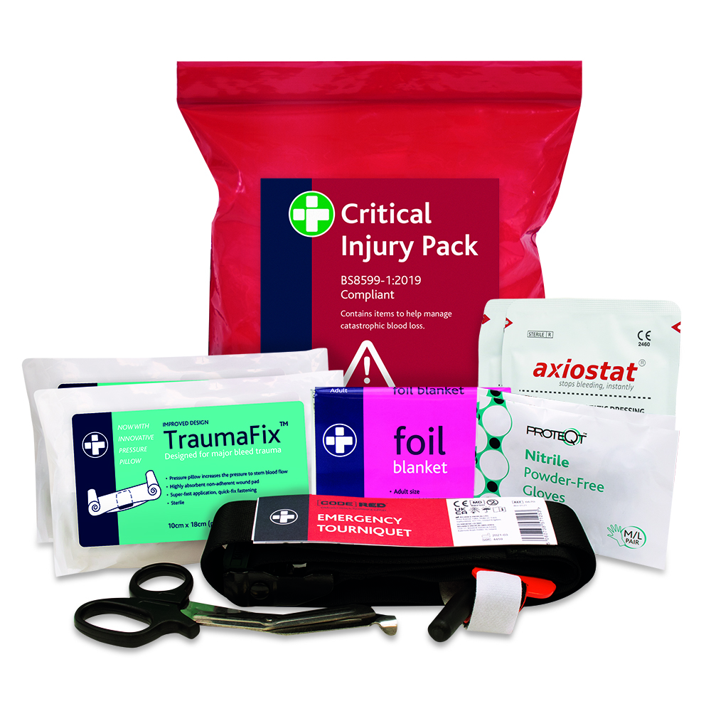 BS8599-1:2019 Critical Injury Pack - Red Poly Bag