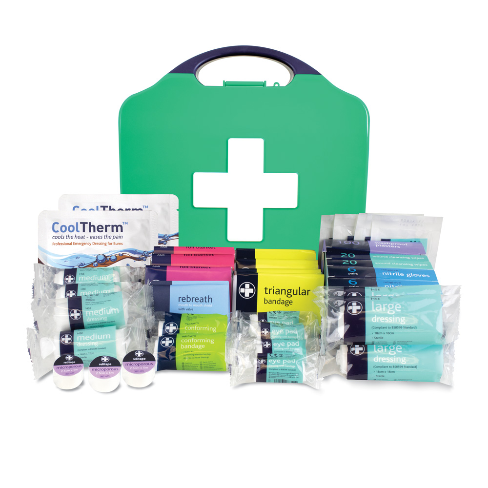 Workplace BS8599-1 First Aid Kit - Large - Aura3 Glow In The Dark Box - Large - Green