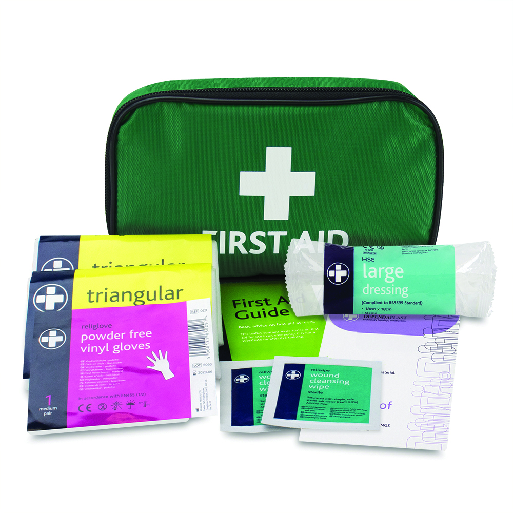 HSE 1 Person First Aid Kit - Travel Pouch - One Size - Green