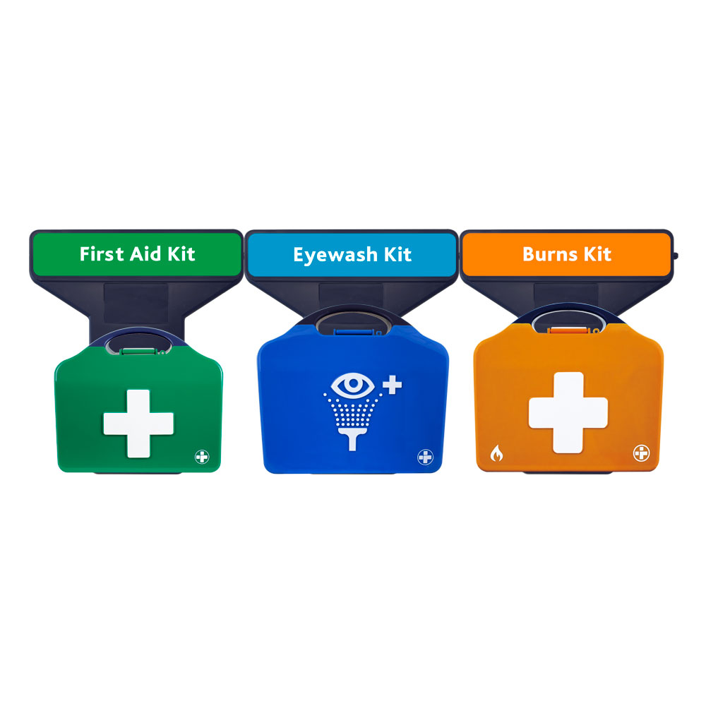 AuraPoint - 3 Unit Point - Small BS8599-1 First Aid Kit, Double Eyewash Station and Burns Kit