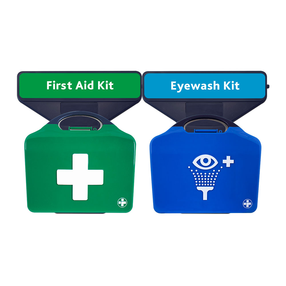 AuraPoint - 2 Unit Point - HSE 11-20 Person First Aid Kit & Double Eyewash Station