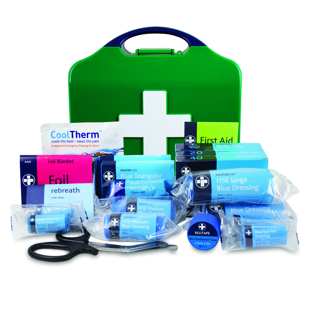 Masterchef Catering BS8599-1 First Aid Kit - Small - Aura3 Box - Small - Green
