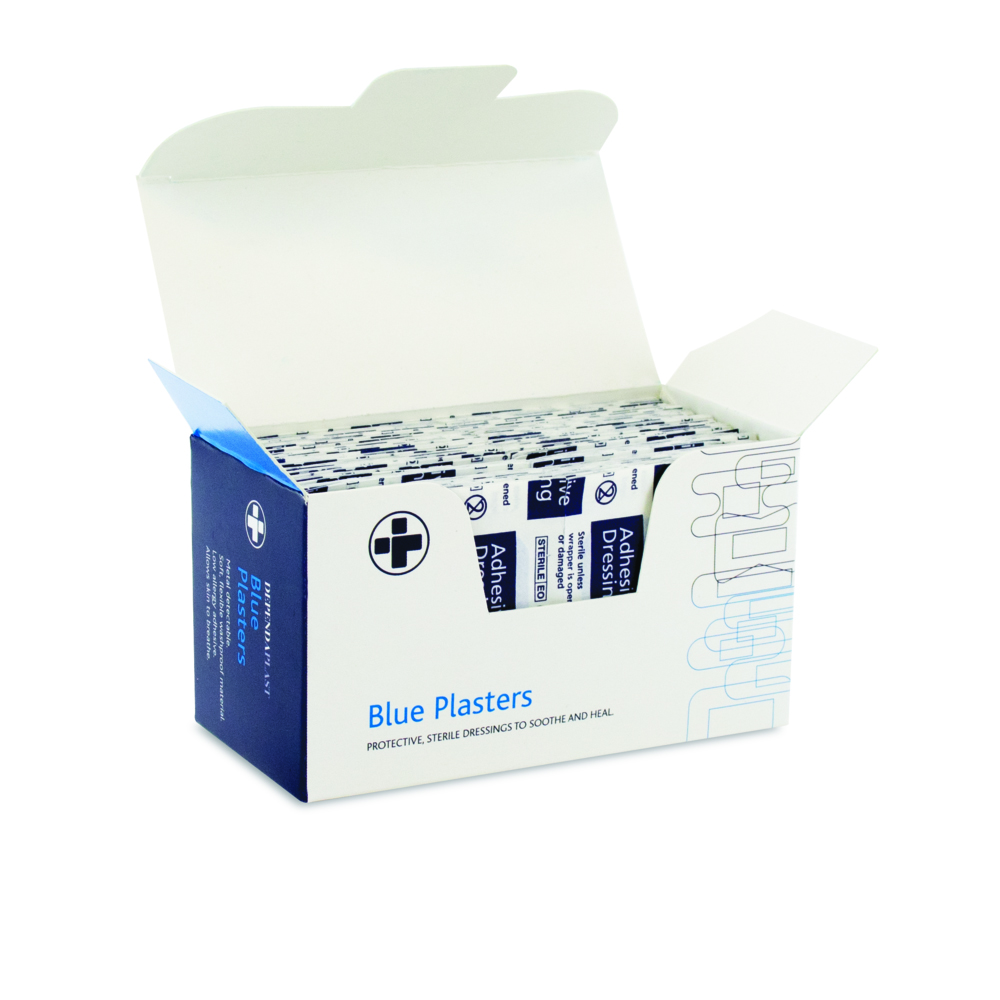 Dependaplast - Metal Detectable Washproof Plasters - 4cm x 2cm - Blue - Box of 100 - Image 3