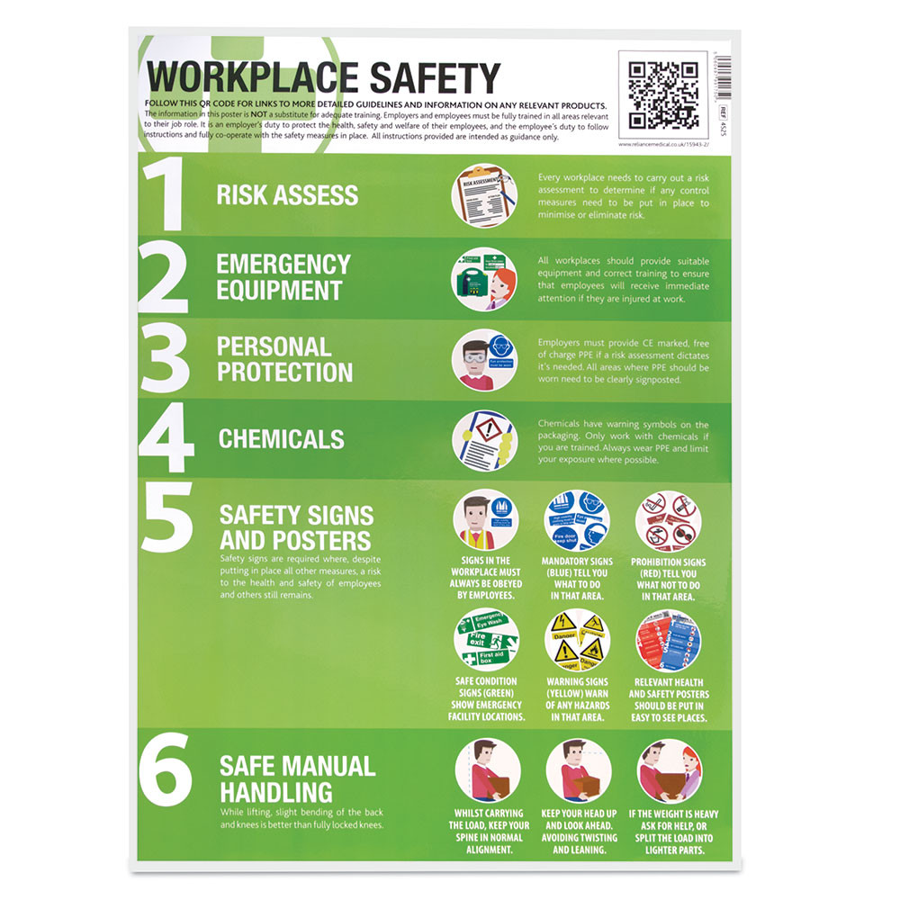Laminated Guidance Poster - 420mm x 594mm - Health & Safety at Work