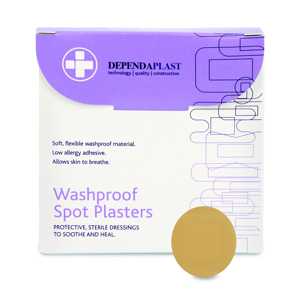 Dependaplast - Washproof Spot Plasters - 2.2cm - Pale - Box of 100
