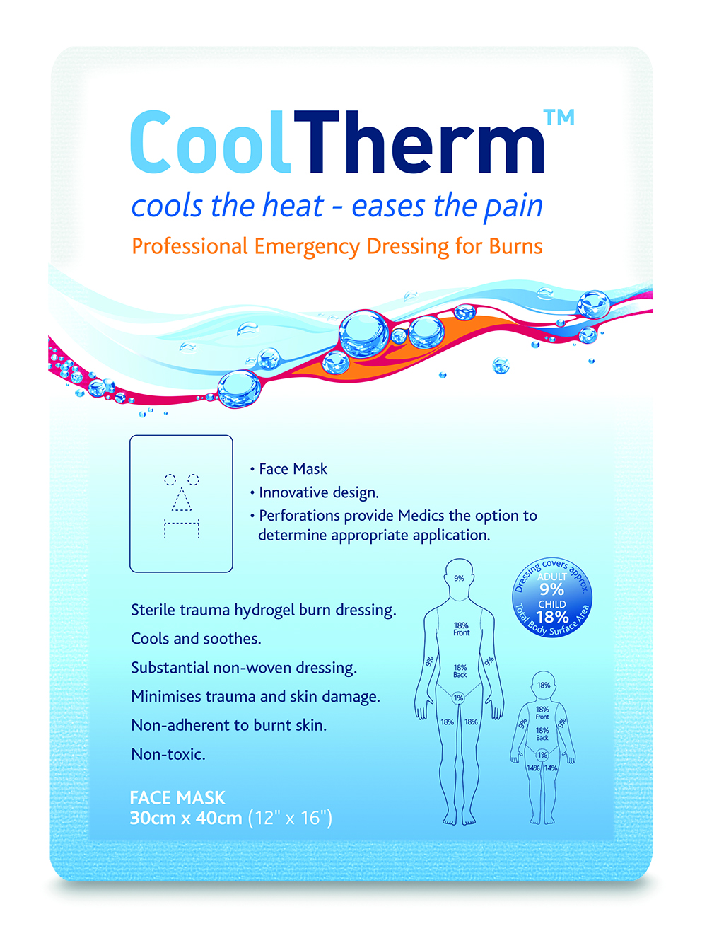 CoolTherm Burn Relief Dressing Face Mask 30cm x 40cm
