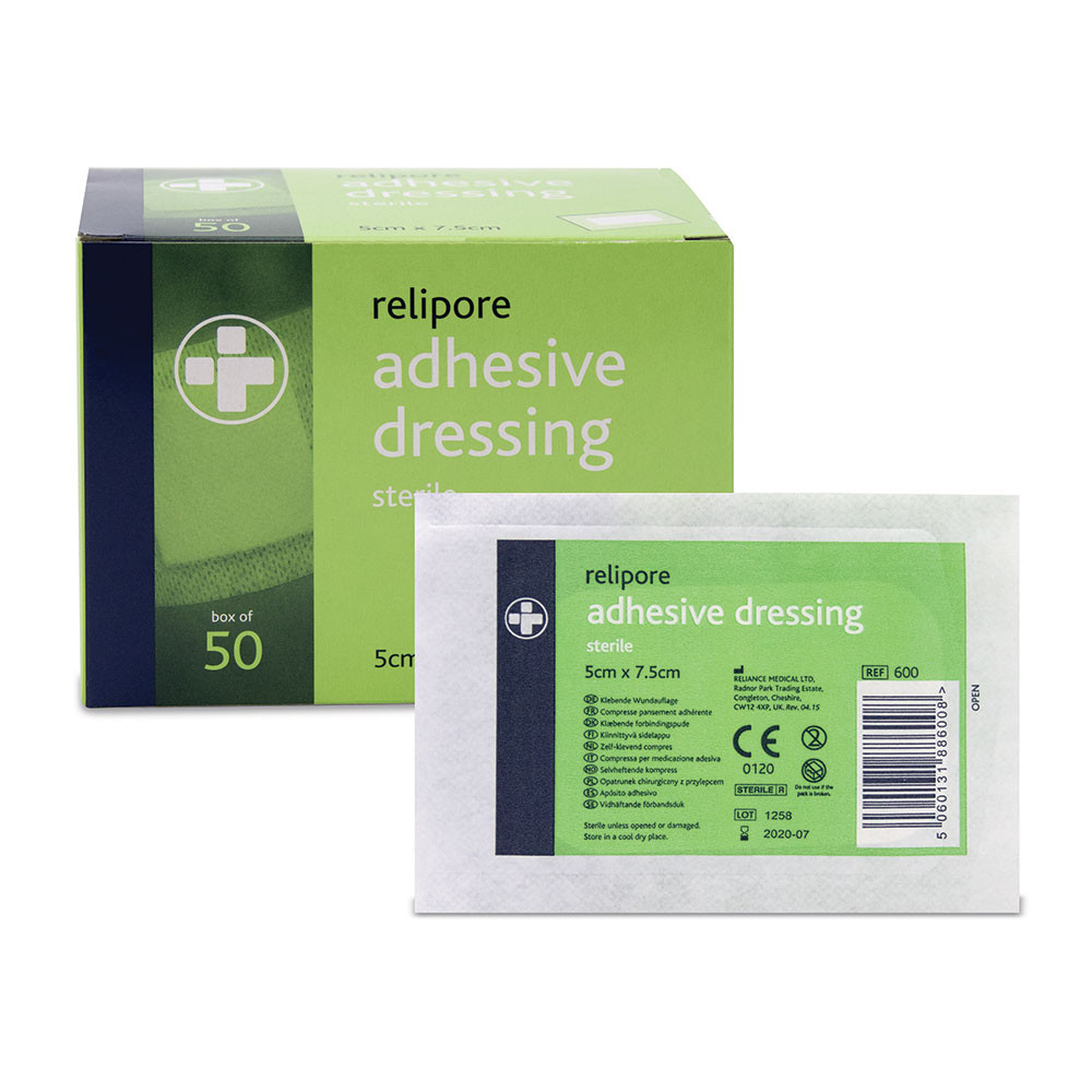 Relipore Adhesive Dressing - 5cm x 7.5cm
