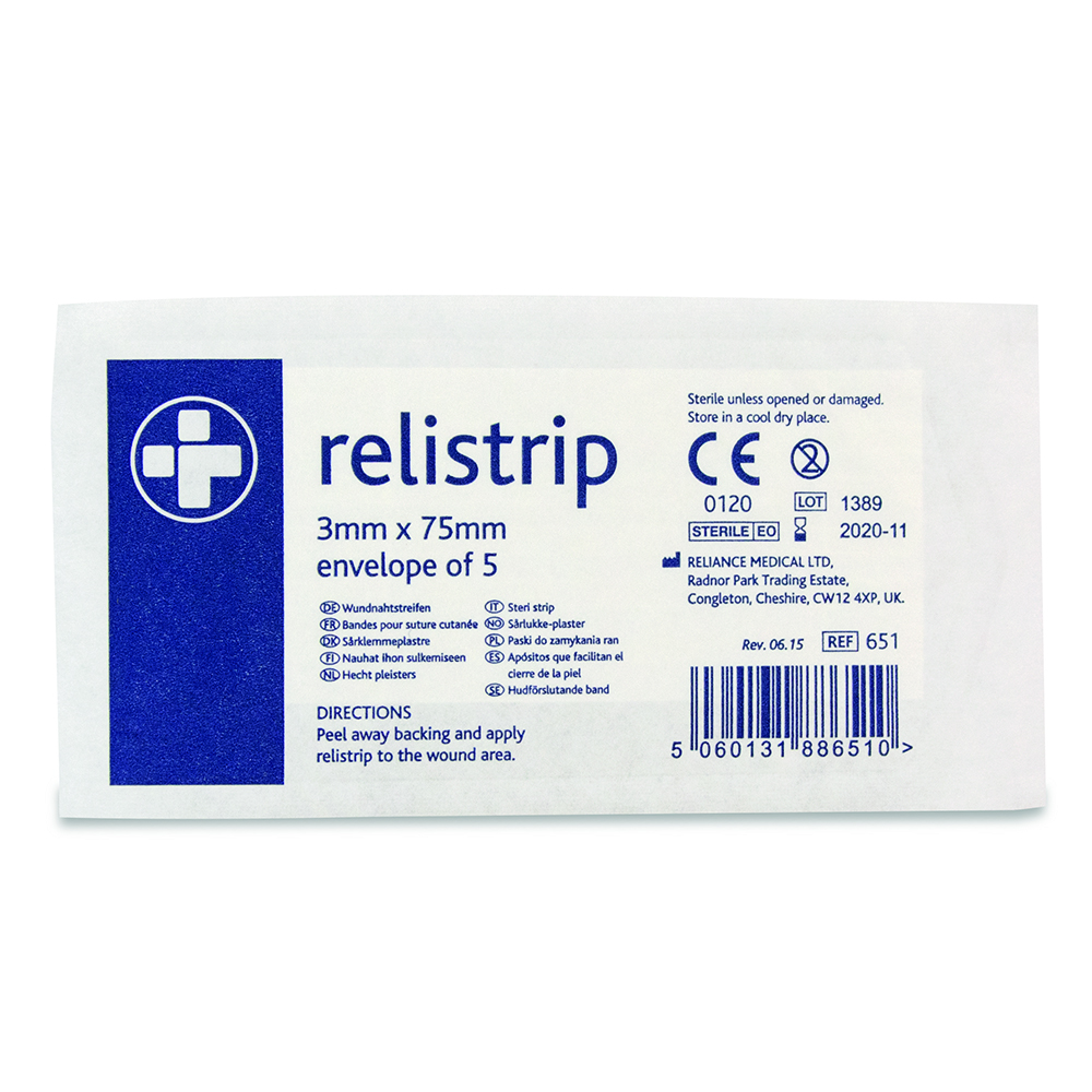 Relistrip Reinforced Skin Closure Strips - 3mm x 75mm - Strip of 5 - Image 3