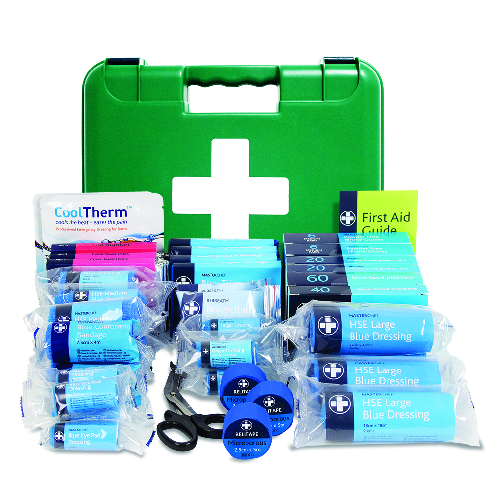Masterchef Catering BS8599-1 First Aid Kit - Titan Box - Large - Green