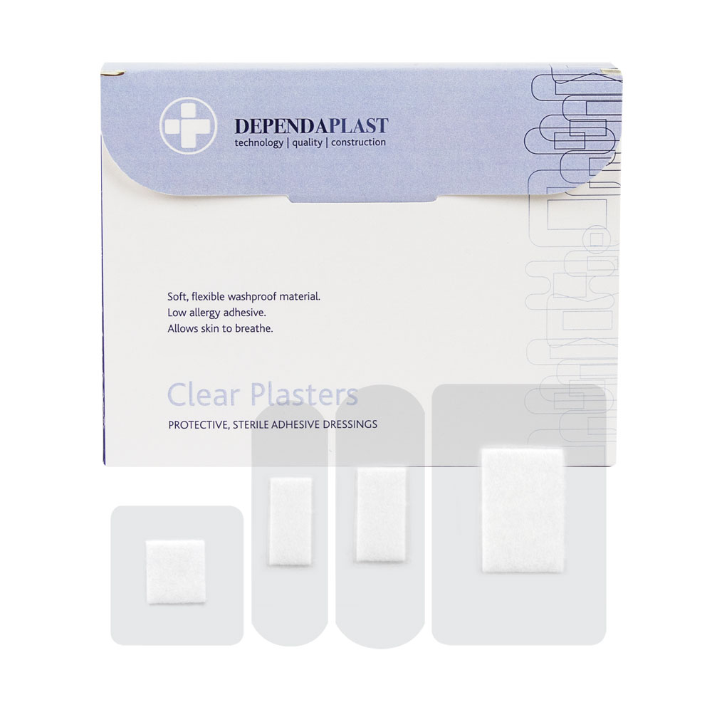 Dependaplast - Washproof Plasters - Assorted - Clear - Box of 100
