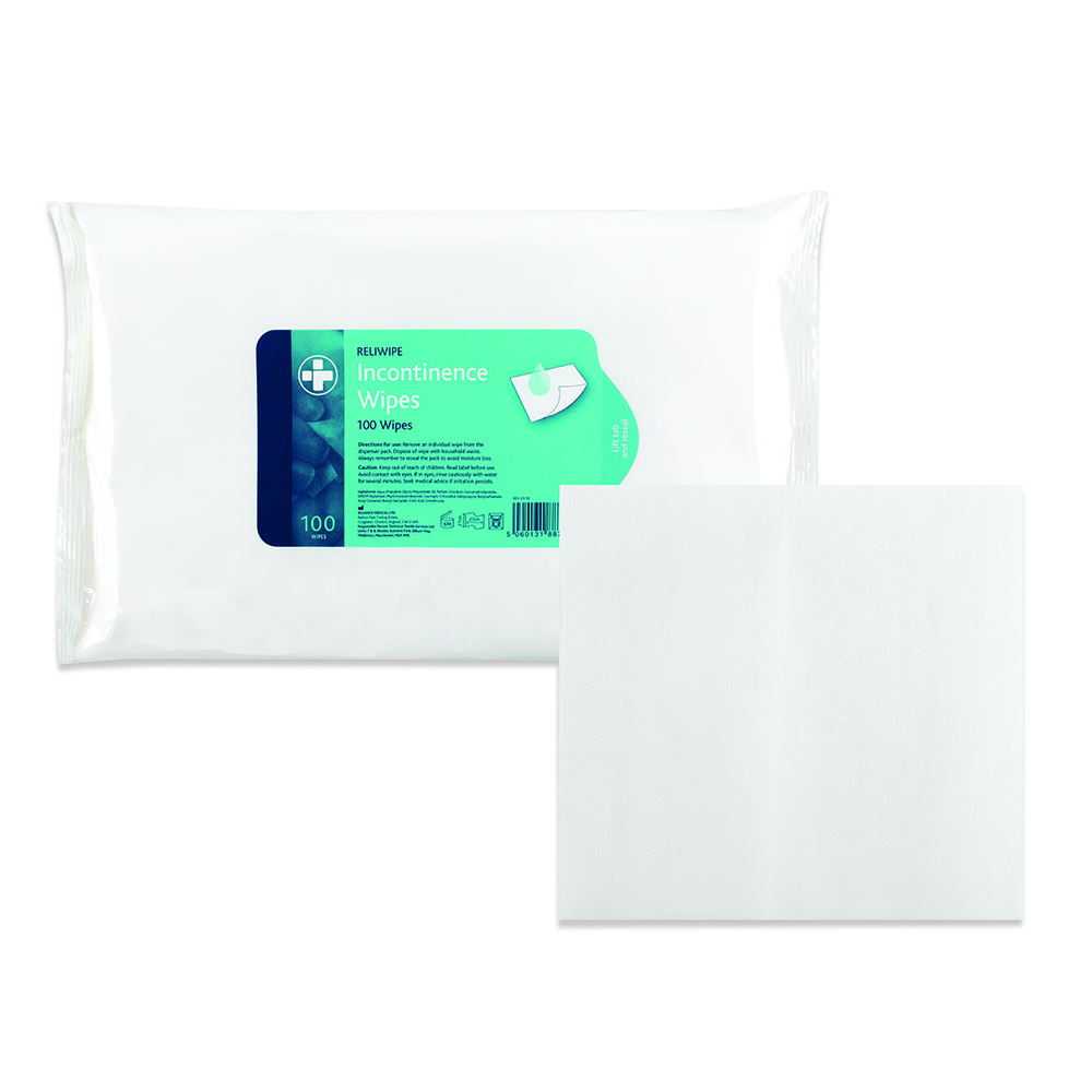 Reliwipe Incontinence Wipes - Pack of 100