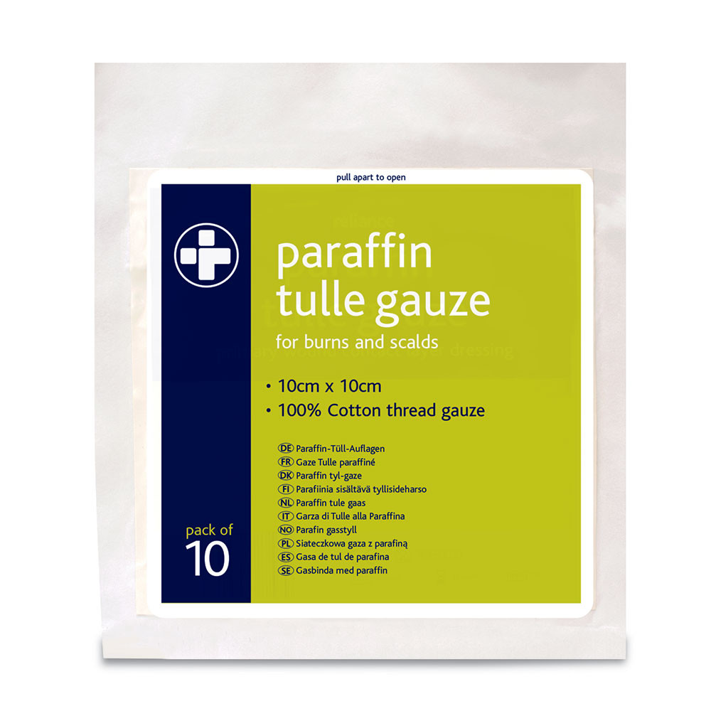 Paraffin Tulle Gauze - 10cm x 10cm - Pack of 10