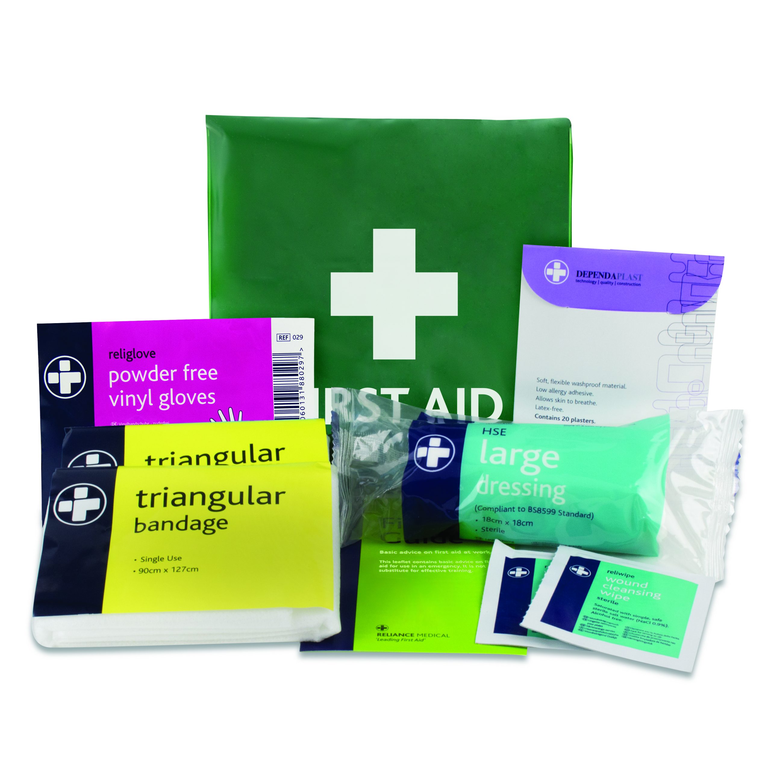 HSE 1 Person First Aid Kit - Vinyl Pouch - One Size - Green